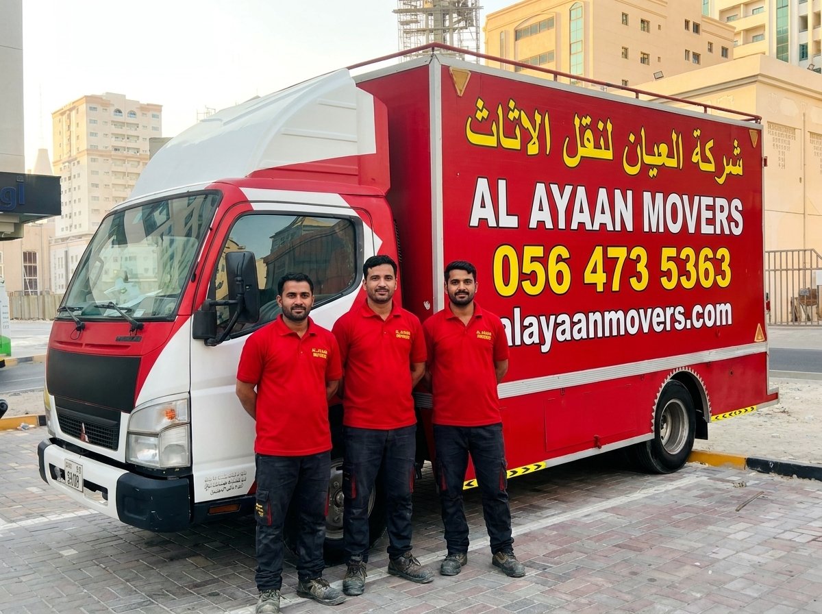 Al Ayaan Furniture Movers team loading a truck in Dubai